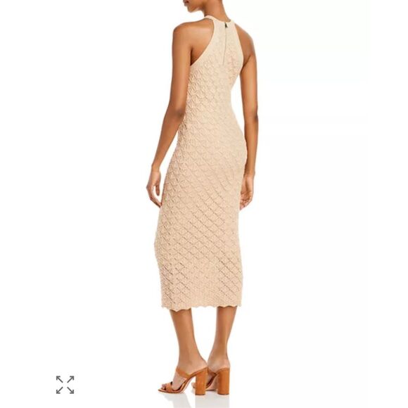 Alice + Olivia Lulu Halter Fitted Wool-Blend Midi Dress - Picture 2 of 6